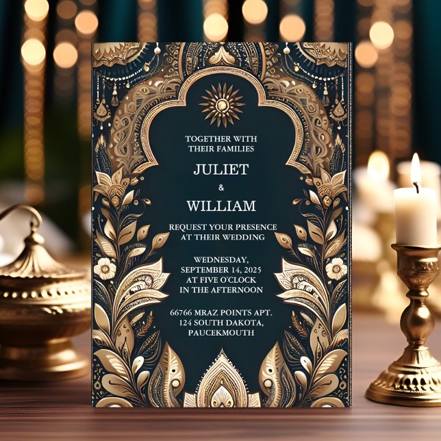 Convite Novo Palácio Hindi Henna Mehndi Casamento de Estil (Criador carregado)