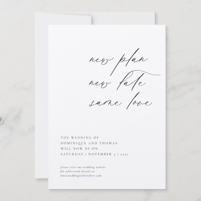 Convite Novo Plano Nova Data Mesmo Amor Mudança de Planos (Frente)