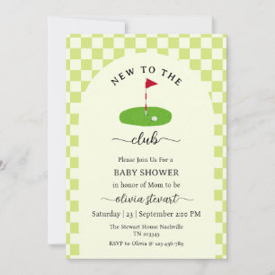 Convite Novo roteiro para o Baby Shower de golfe do clube