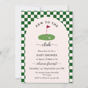Convite Novo roteiro para o Baby Shower de golfe do clube
