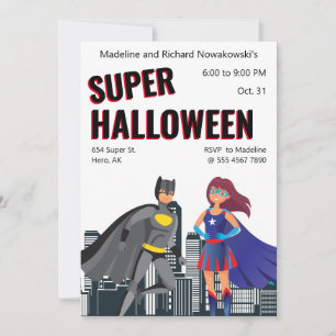 Convite Novo super-herói Crianças do Festa de Halloween 
