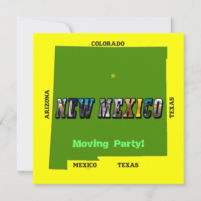 Convite Novo Texto de Foto do Mapa do México (Frente)