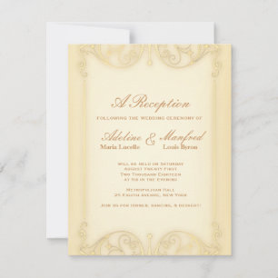 Convite Novo Vitoriano: Elegante Casamento em Dourado Páli