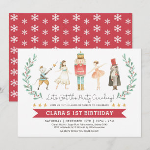 Convite Noz-Cracker Birthday Sugar Plum Fairy Christmas