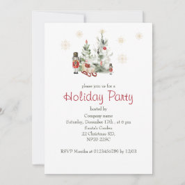 Convite Noz-cracker e árvore de natal aquarela