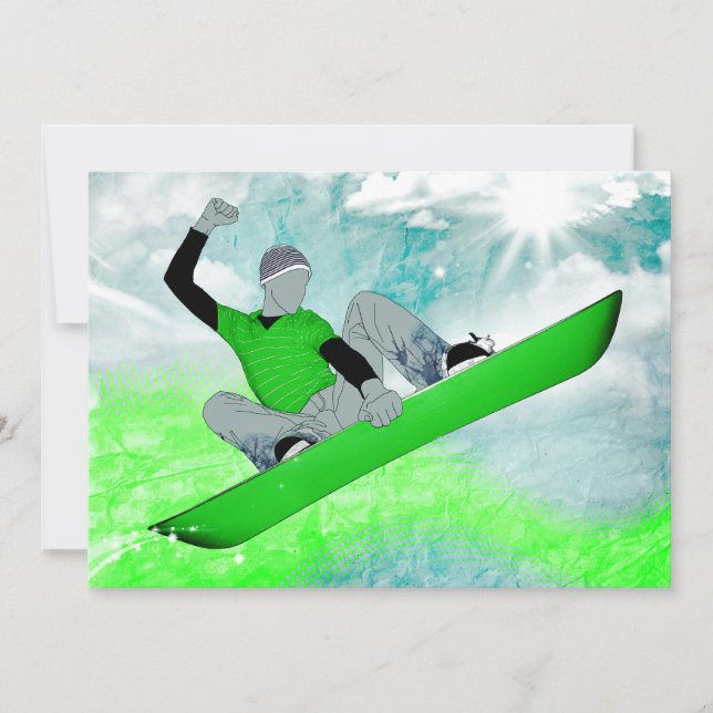 Convite nu: snowboard (Frente)
