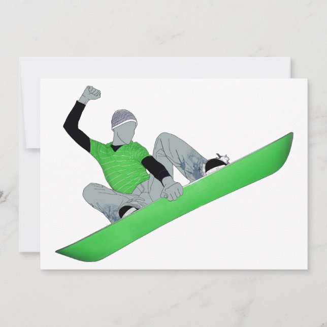 Convite nu: snowboard (Frente)
