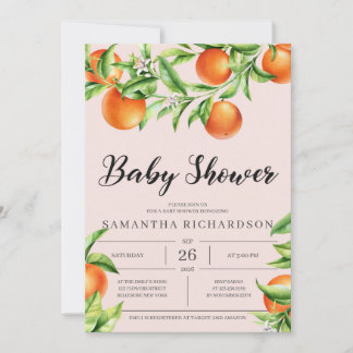 Convite Núcleo de Chá de fraldas de Citros Frescos