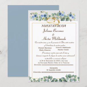CONVITE NUESTRA AZUL DO CIÃO FLORAL BODA