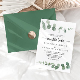 Convite Nuestra Boda Green Delight Eucalyptus Wedding