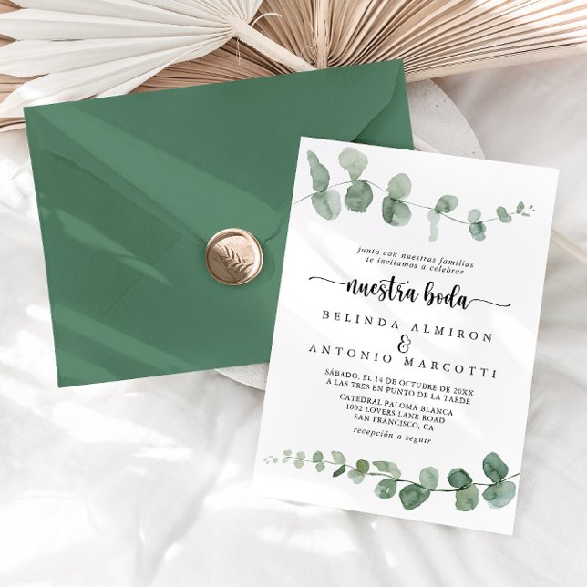 Convite Nuestra Boda Green Delight Eucalyptus Wedding (Criador carregado)