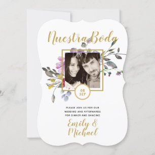 Convite Nuestra Boda Invitation - Foto Casamento Purple 2