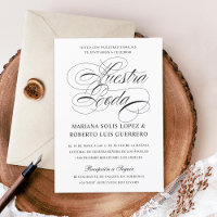 Nuestra Espanhola Boda Blanco y Negro Caligrafía