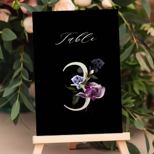 Convite Número Botânico Floral 5x7 Número 3, Número de Mes