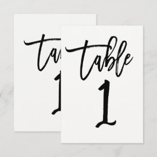 Convite Número da Mesa 1 em Tipo Preto Letra de Forma Mode
