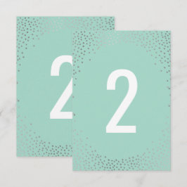 Convite NÚMERO DA MESA confete mini rústico prata hortelã