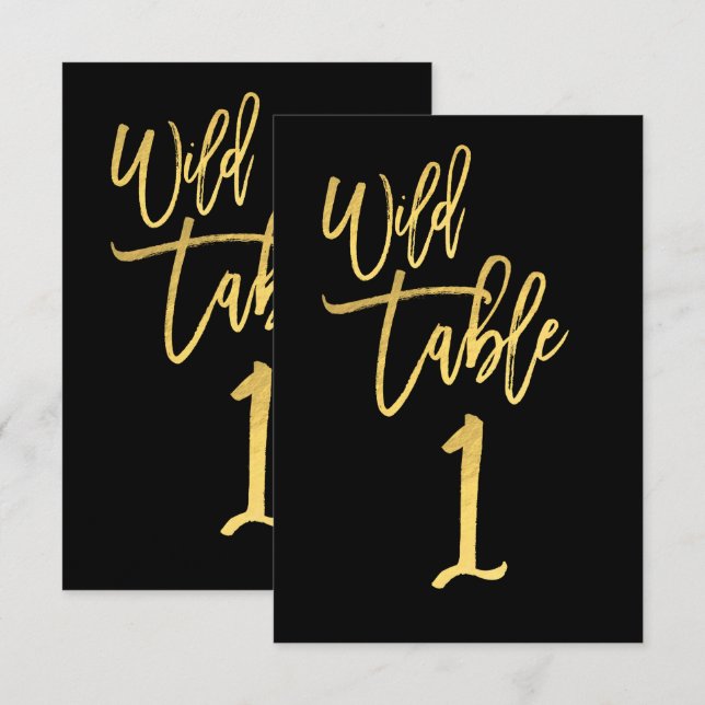 Convite Número da Mesa da Festa de Aniversário Selvagem em (Frente/Verso)