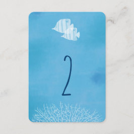 Convite Número da mesa de casamento aquarela de peixes tro