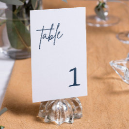 Convite Número da mesa de casamento azul marinho