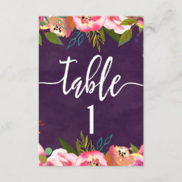 Convite Número da Mesa de Casamento Chic Blooming Gráfico
