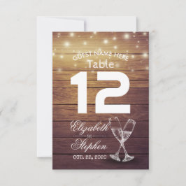 Convite Número da Mesa de Casamento Copo de Champanhe Luga