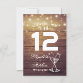 Convite Número da Mesa de Casamento Copo de Champanhe Luga