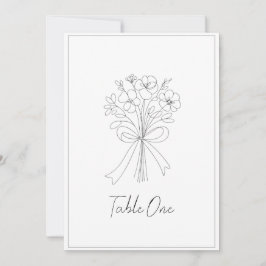 Convite número da mesa de casamento de arcos desenhados e