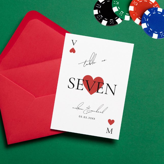 Convite Número da Mesa de Casamento de Cassino Vegas com C (Criador carregado)