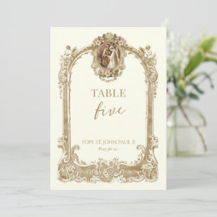 Convite Número da Mesa de Casamento de Santo Católico