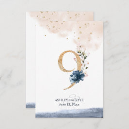 Convite Número da mesa de casamento em azul-marinho, rosa 