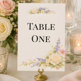 Convite Número da Mesa de Casamento em Campo de Flores Sil