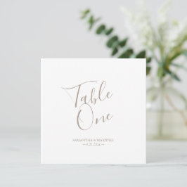 Convite Número da Mesa de Casamento em Tipografia Moderna