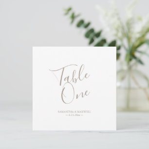Convite Número da Mesa de Casamento em Tipografia Moderna