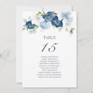 Convite Número da Mesa de Casamento Floral 15 Carta de Ass