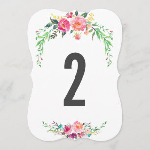 Convite número da mesa de casamento FLORAL BOHÊMIA