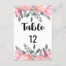 Número da Mesa de Casamento Floral Peônia Gráfico
