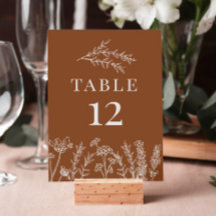 Número da Mesa de Casamento Laranja Queimado