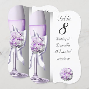 Convite Número da Mesa de Casamento Lavanda Roxo Lilás Sup