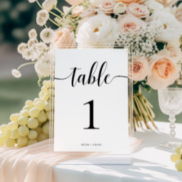 Convite Número da Mesa de Casamento Minimalista Moderno de