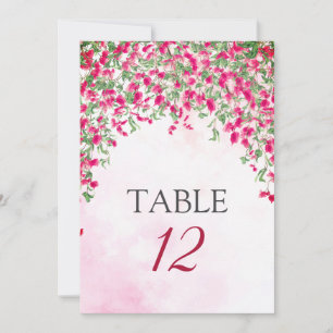 Convite Número da Mesa de Casamento na Floresta Tropical d