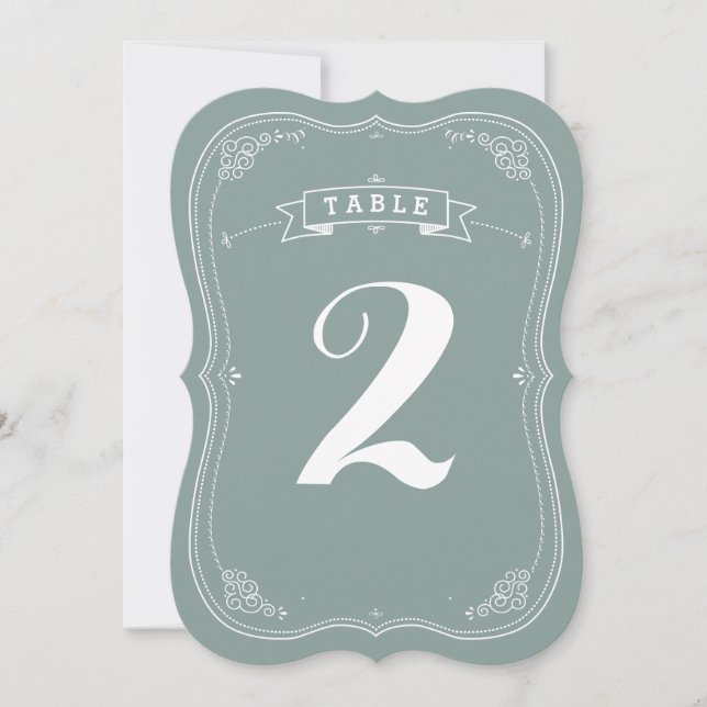 Convite Número da Mesa de Casamento Rolo Antigo (Frente)