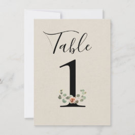 Convite Número da Mesa de Casamento Rosa Rosa & Coração de
