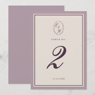 Convite Número da Mesa de Casamento Roxo Claro