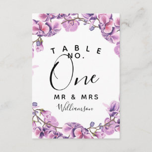 Convite número da mesa de casamento roxo festa/casamento