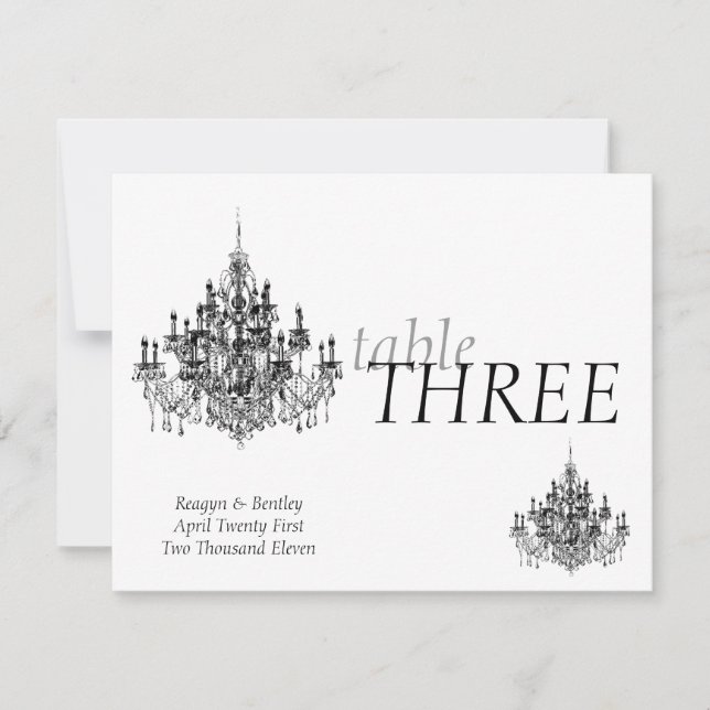 Convite Número da mesa de Chandee Amore (Frente)