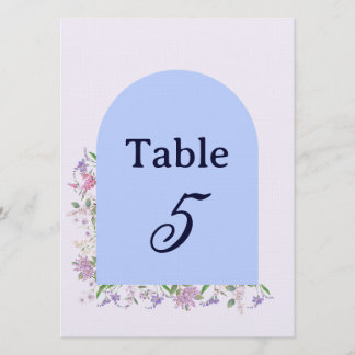 Convite número da mesa de flores