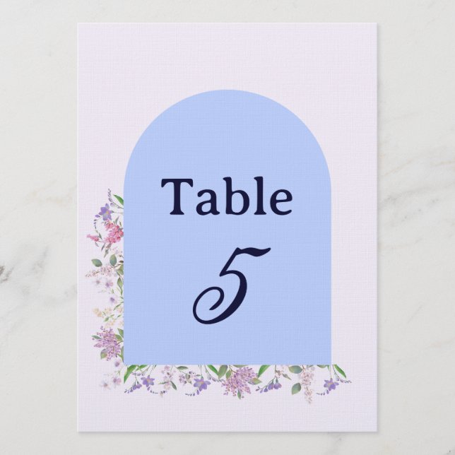 Convite número da mesa de flores (Frente)