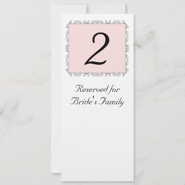 Convite Número da Mesa de Recepção de Casamento (Frente)