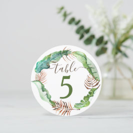 Convite Número da Mesa Folhas de Banana Verde