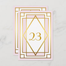 Número da Mesa,Gatsby,grande,elegante,chique,rosa 